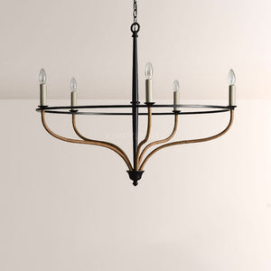 Roselind Rattan Chandelier in Black