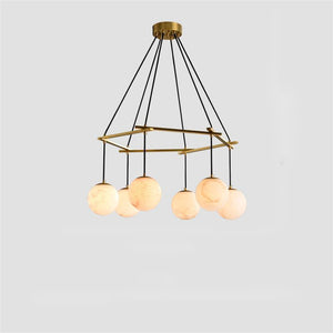 Alabaster Modern Round Ball Chandelier