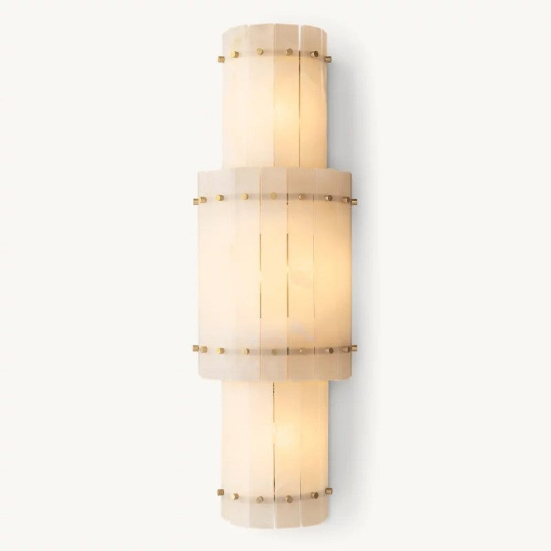 Sanma Alabaster Grand Round Sconce