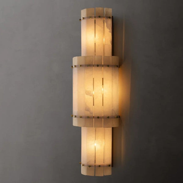 Sanma Alabaster Grand Round Sconce