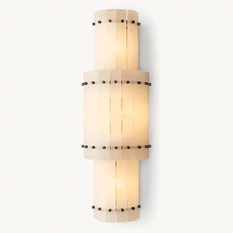 Sanma Alabaster Grand Round Sconce