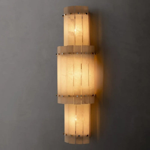 Sanma Alabaster Grand Round Sconce
