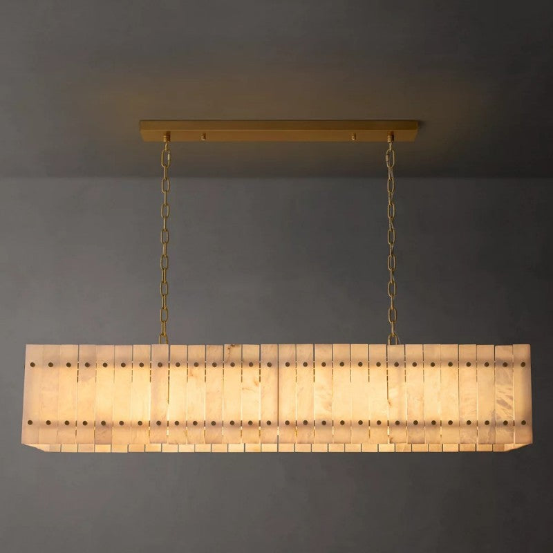 Sanma Alabaster Linear Chandelier 54"
