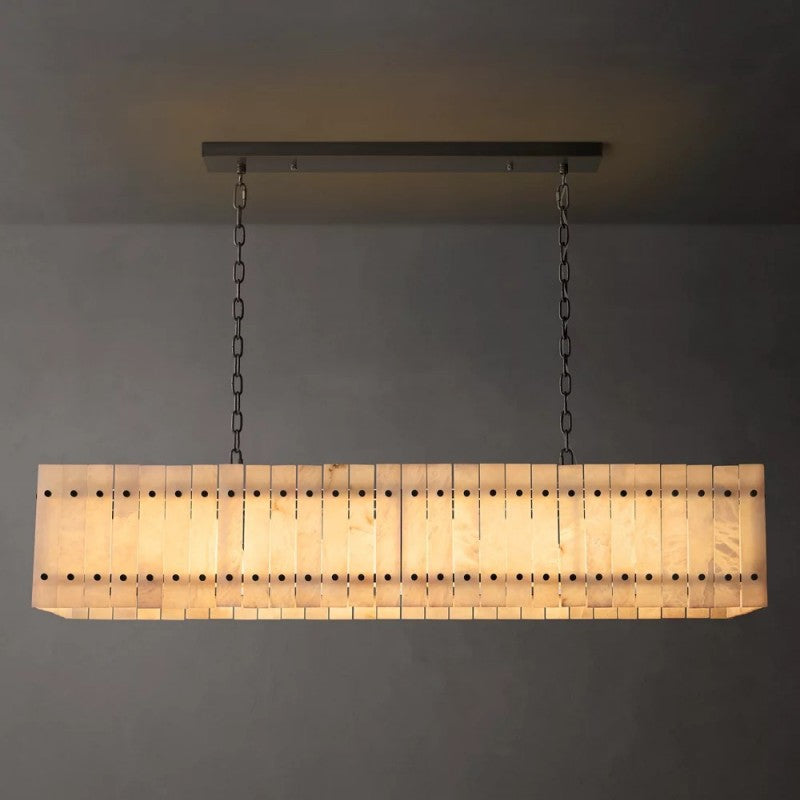 Sanma Alabaster Linear Chandelier 54"