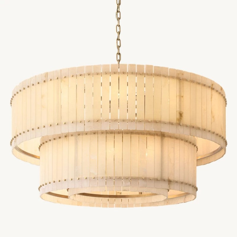 Sanma Alabaster Round Tiered Chandelier 60"