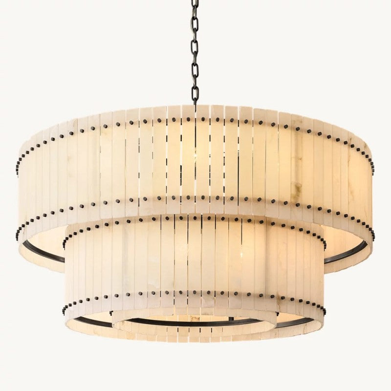Sanma Alabaster Round Tiered Chandelier 60"