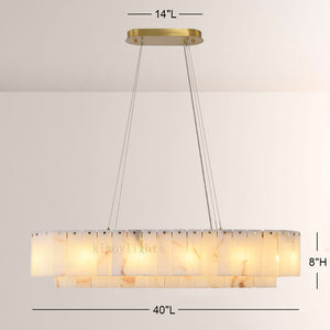 Sawyer Alabaster Rectangle Chandelier 40 54
