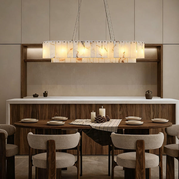 Sawyer Alabaster Rectangle Chandelier 40 54