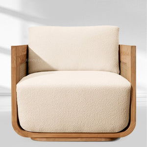 Sedon Cane Teak Lounge Chair