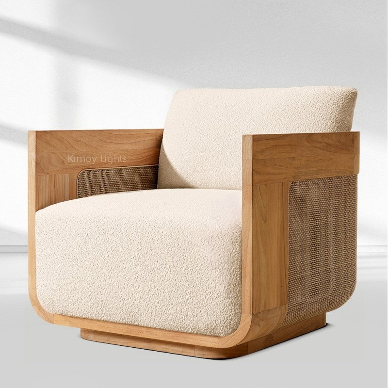 Sedon Cane Teak Lounge Chair