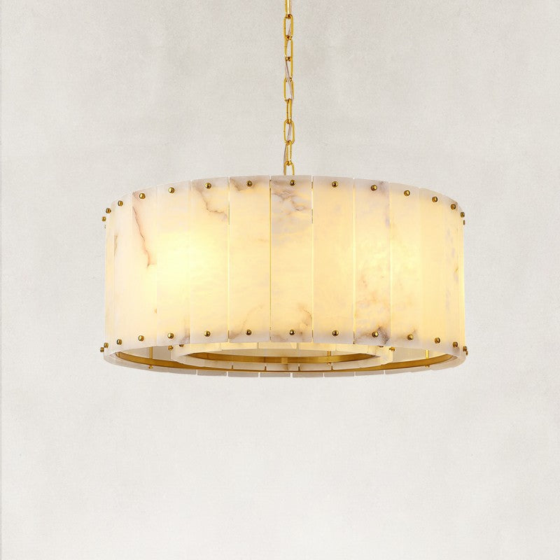 Solara Alabaster Round Chandelier 24"