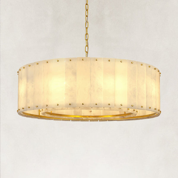 Solara Alabaster Round Chandelier 32"