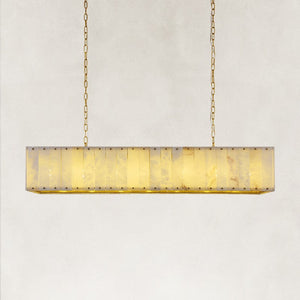 Solara Alabaster Rectangular Chandelier 55"