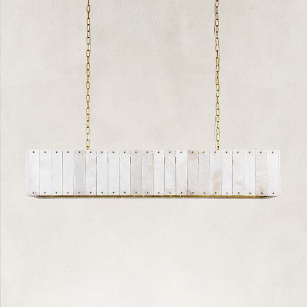 Solara Alabaster Rectangular Chandelier 55"