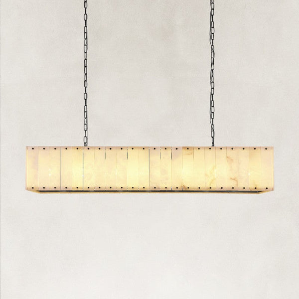 Solara Alabaster Rectangular Chandelier 55"