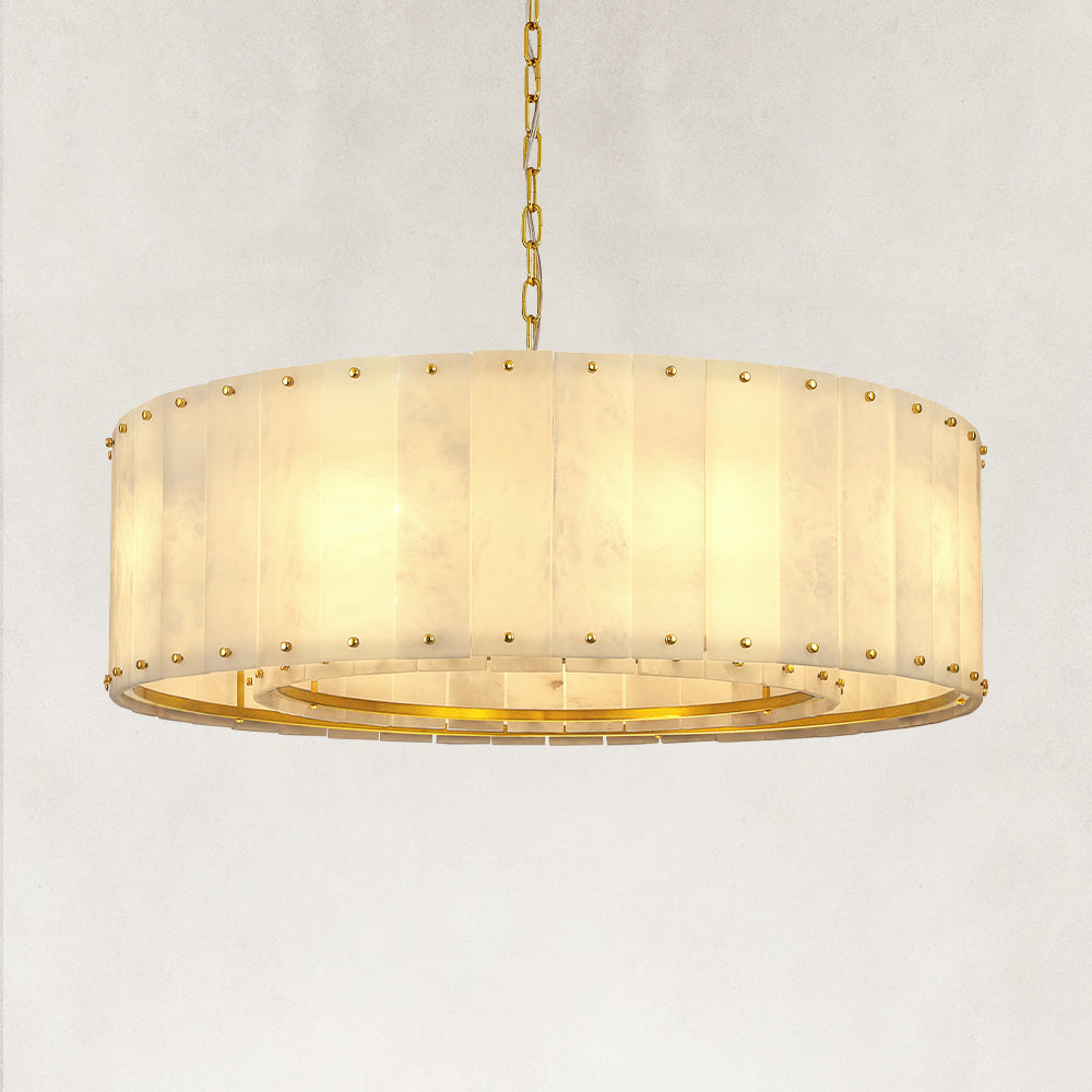 Solara Alabaster Round Chandelier 32"
