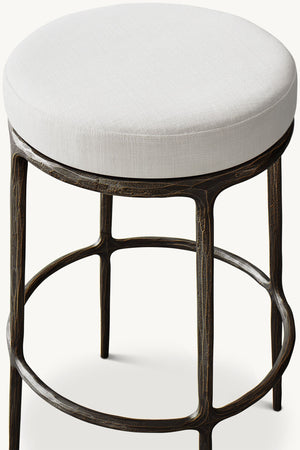 Thadeus Backless Fabric Swivel Bar and Counter Stool Living Room