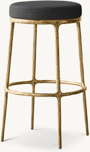 Thadeus Backless Fabric Swivel Bar and Counter Stool Living Room