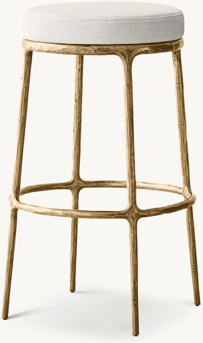 Thadeus Backless Fabric Swivel Bar and Counter Stool Living Room