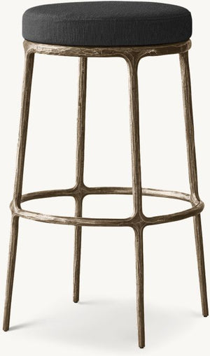 Thadeus Backless Fabric Swivel Bar and Counter Stool Living Room