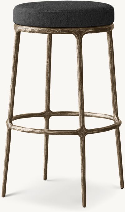 Thadeus Backless Fabric Swivel Bar and Counter Stool Living Room