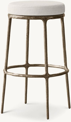 Thadeus Backless Fabric Swivel Bar and Counter Stool Living Room