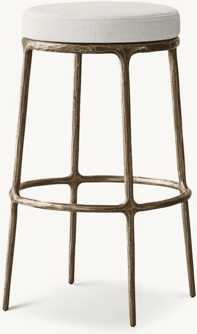 Thadeus Backless Fabric Swivel Bar and Counter Stool Living Room