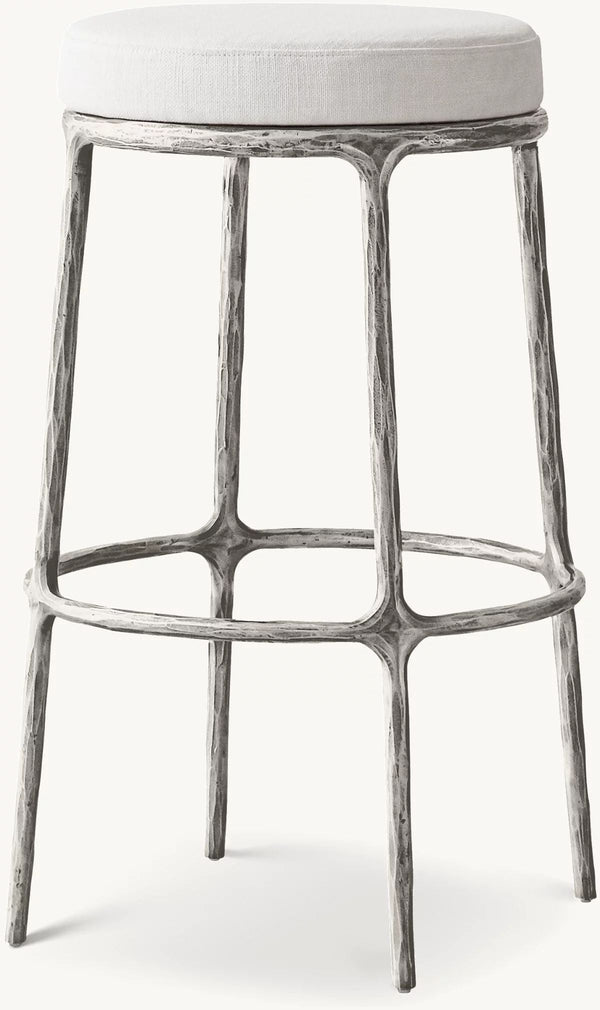 Thadeus Backless Fabric Swivel Bar and Counter Stool Living Room