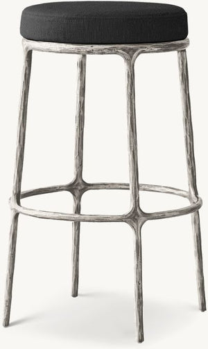 Thadeus Backless Fabric Swivel Bar and Counter Stool Living Room