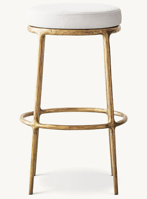 Thadeus Backless Fabric Swivel Bar and Counter Stool Living Room