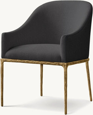 Thadeus Barrelback Slope Fabric Dining Armchair