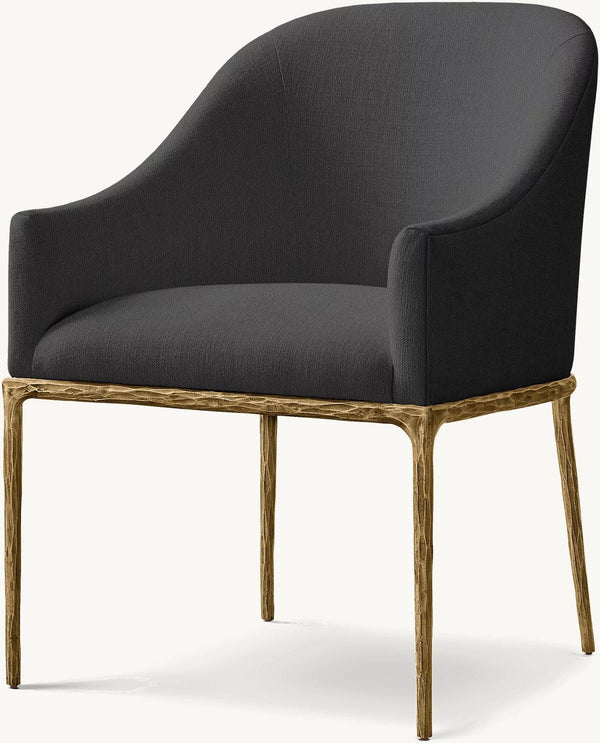 Thadeus Barrelback Slope Fabric Dining Armchair