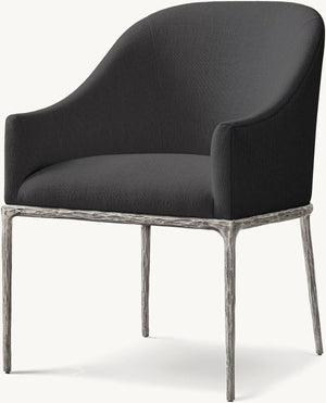 Thadeus Barrelback Slope Fabric Dining Armchair
