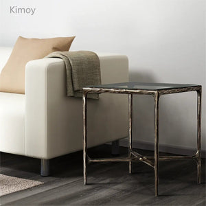 Thaddeus Glass Square Side Table 18" 22"