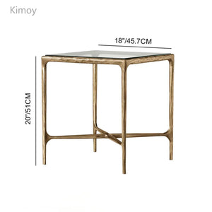 Thaddeus Glass Square Side Table 18" 22"