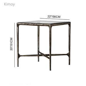 Thaddeus Glass Square Side Table 18" 22"