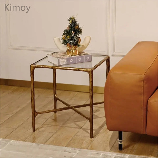 Thaddeus Glass Square Side Table 18" 22"