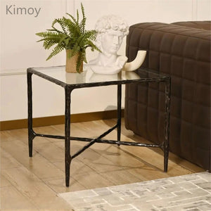 Thaddeus Glass Square Side Table 18" 22"