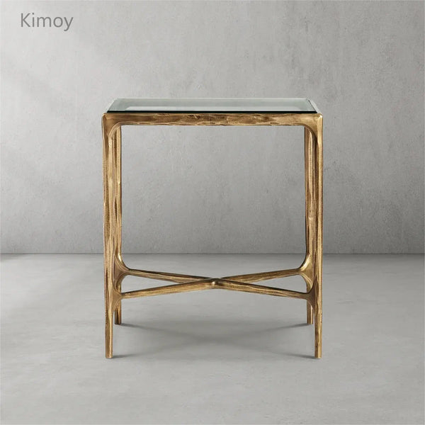 Thaddeus Glass Square Side Table 18" 22"