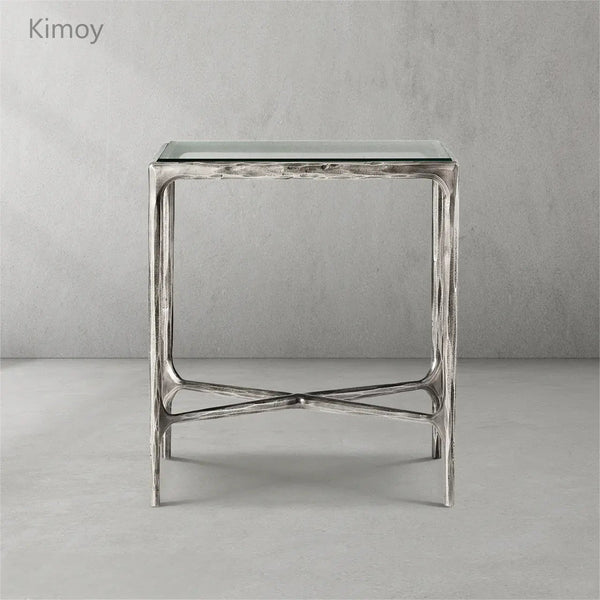 Thaddeus Glass Square Side Table 18" 22"