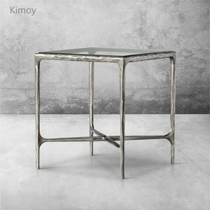 Thaddeus Glass Square Side Table 18" 22"