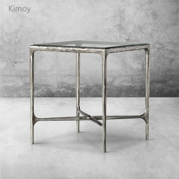 Thaddeus Glass Square Side Table 18" 22"