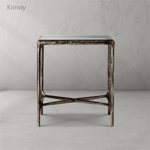 Thaddeus Glass Square Side Table 18" 22"