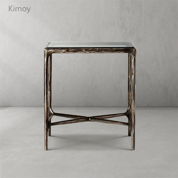 Thaddeus Glass Square Side Table 18" 22"