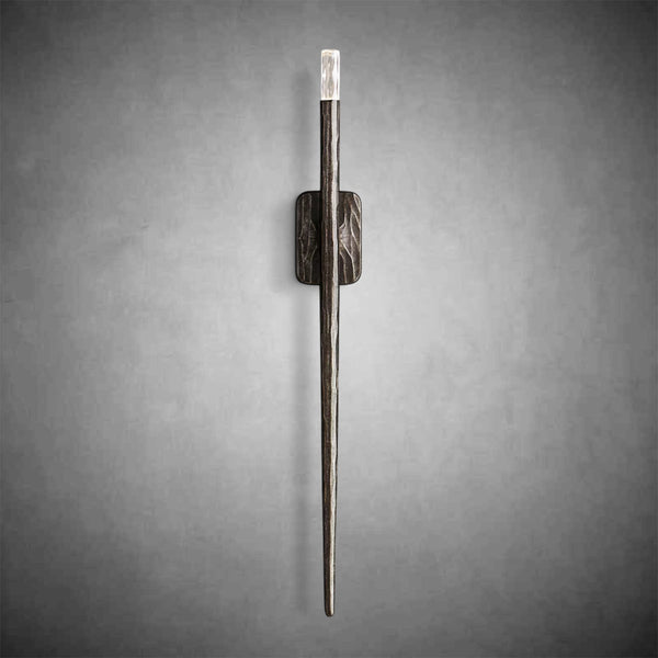 Elegant Forged Grand Sconce: Tall 36-Inch Modern Wall Light Fixture