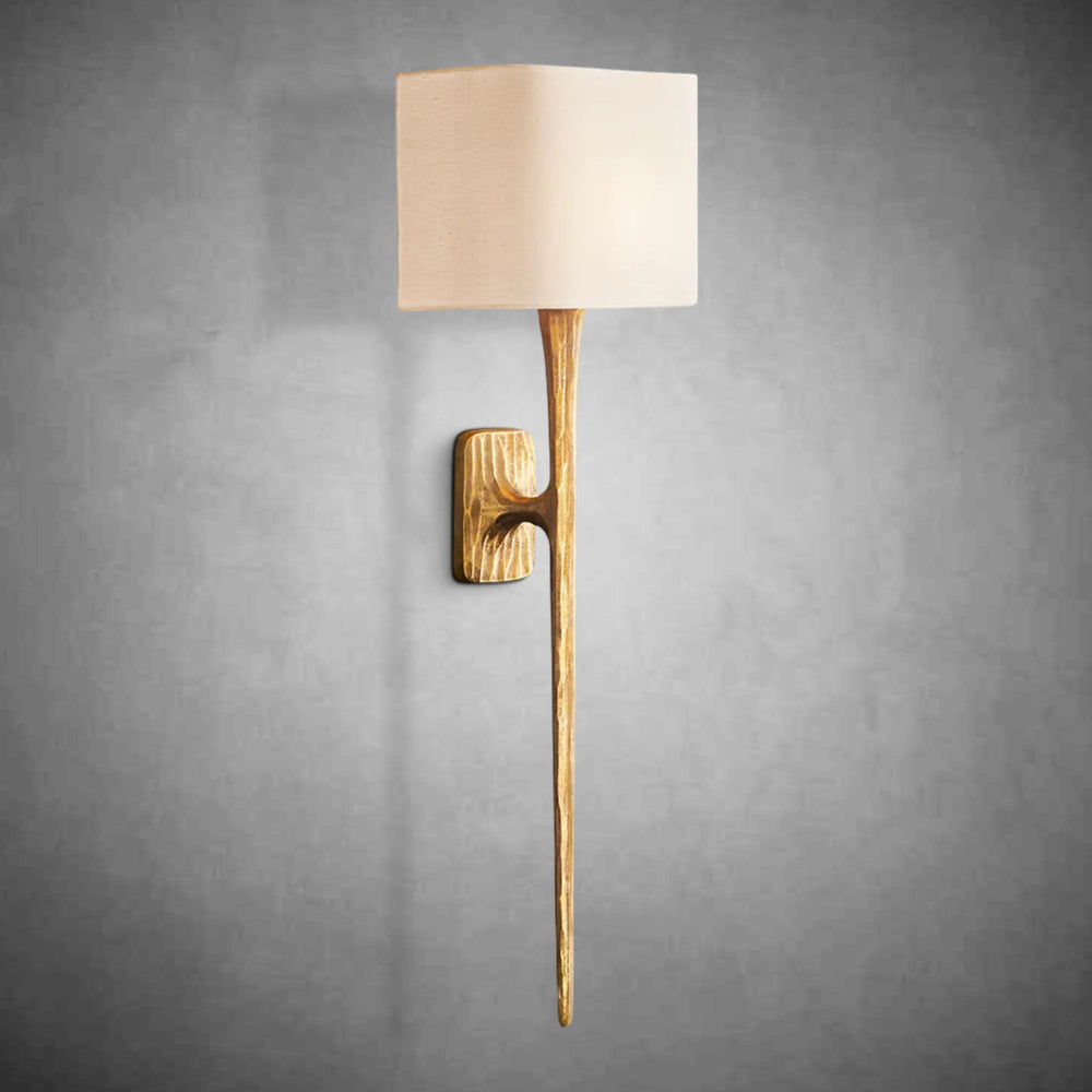 Elegant Thadeas Grand Shaded Wall Sconce: Hand-Hammered Brass, Pewter, Bronze Finishes