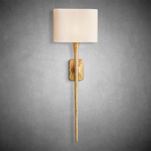 Elegant Thadeas Grand Shaded Wall Sconce: Hand-Hammered Brass, Pewter, Bronze Finishes