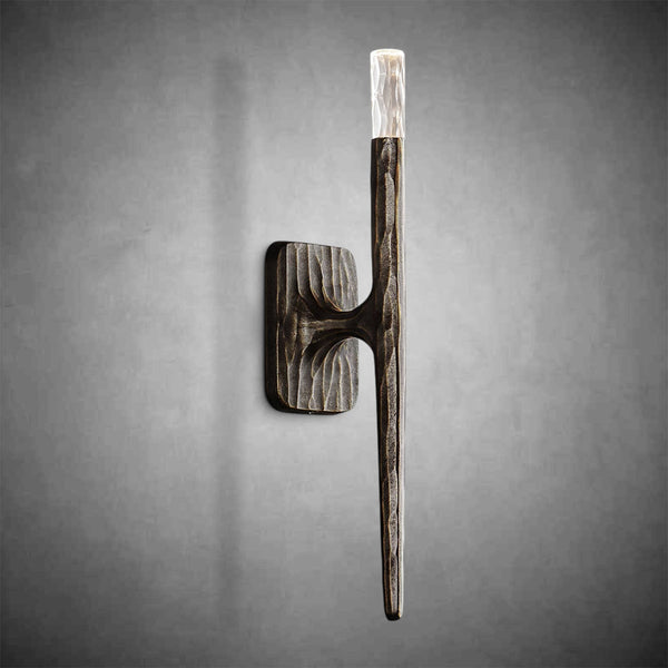 Elegant Forged Brass Bronze Pewter Wall Sconce - Modern LED Lighting