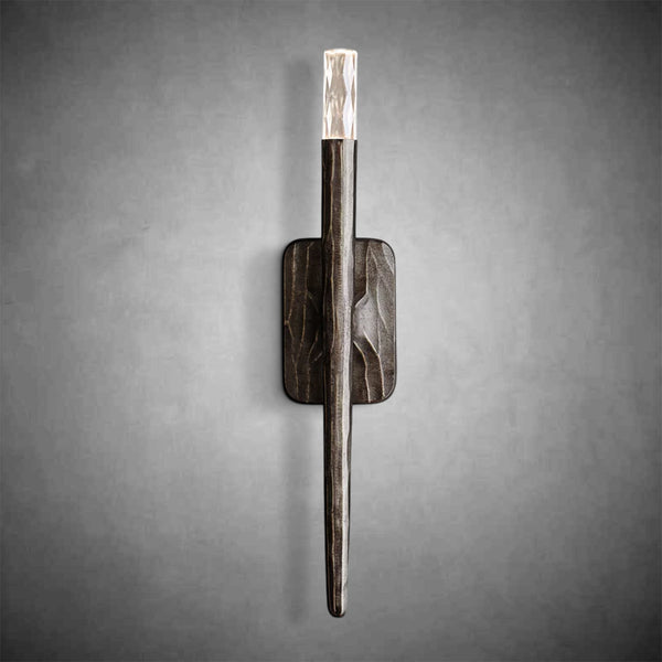 Elegant Forged Brass Bronze Pewter Wall Sconce - Modern LED Lighting