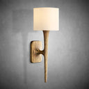 Elegant Thadeus Shaded Wall Sconce: Hand-Hammered Brass, Bronze, or Pewter Finish